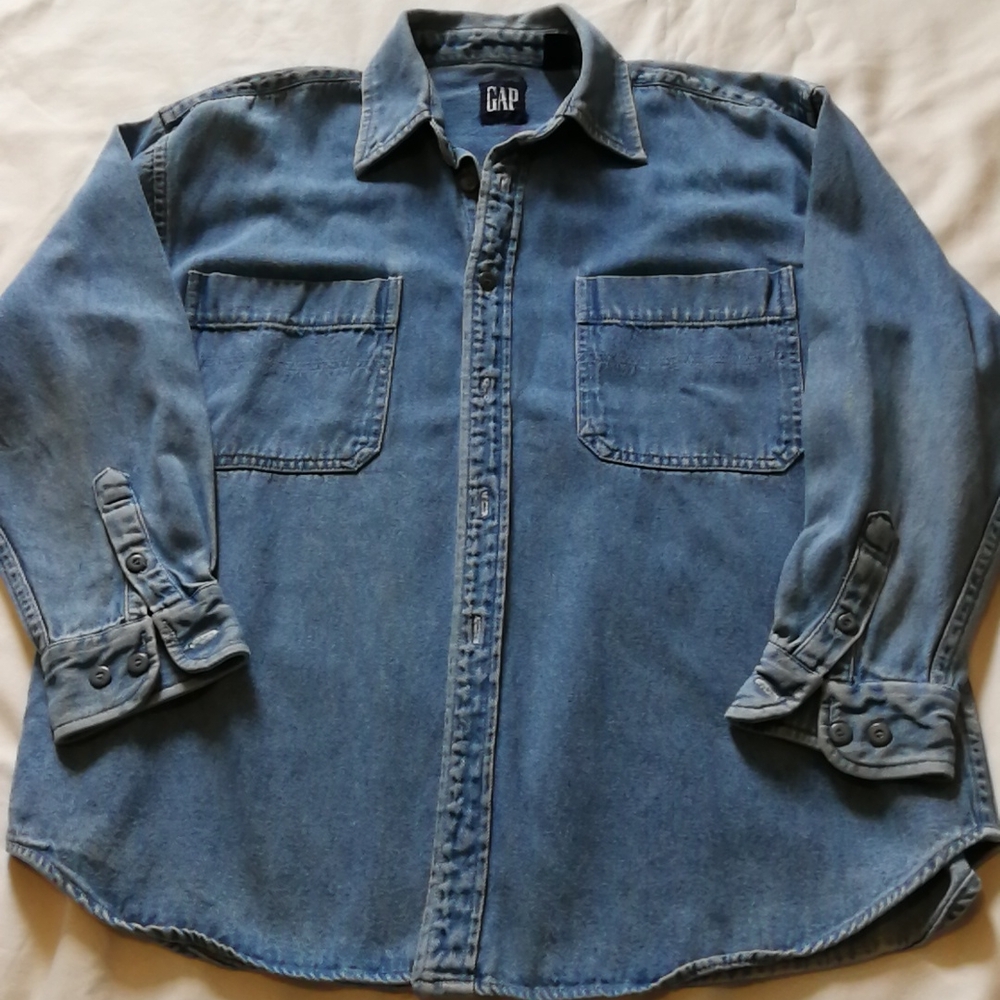 Boy L GAP Button Down Denim Shirt